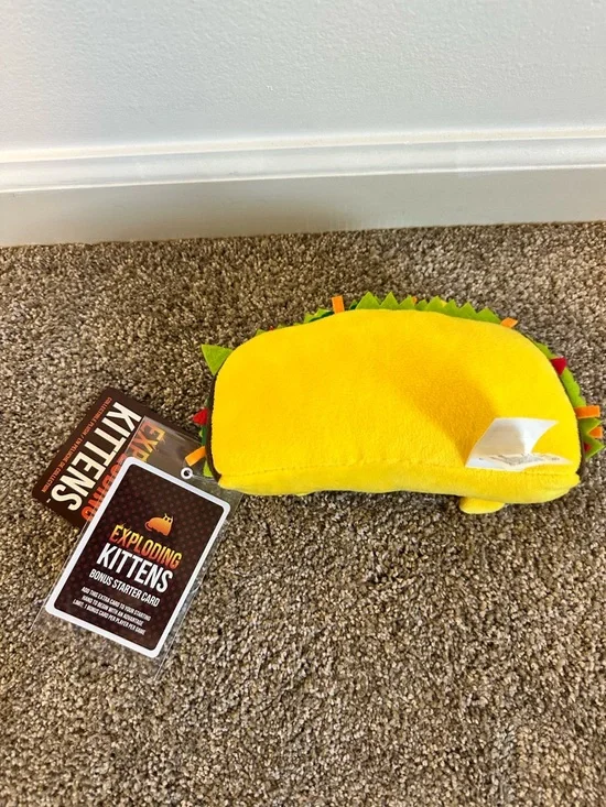 Exploding Kittens Taco Cat 7" Plush Stuffed Animal Yellow Anthropomorphic - Picture 7 of 8